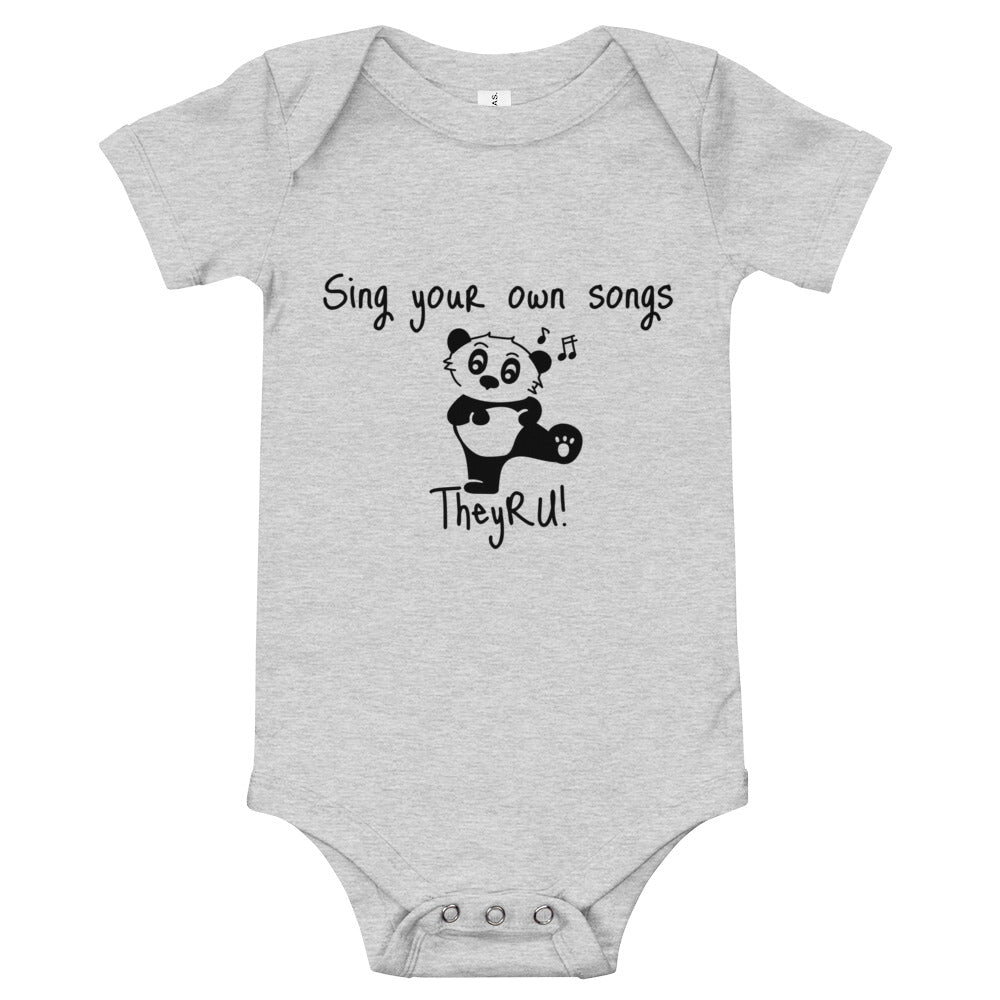 Sing Your Own Songs Panda Graphic Baby short sleeve one piece