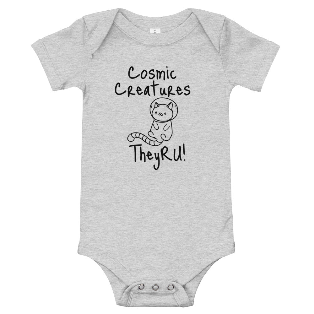 Cosmic Creatures Cat Graphic Baby short sleeve one piece