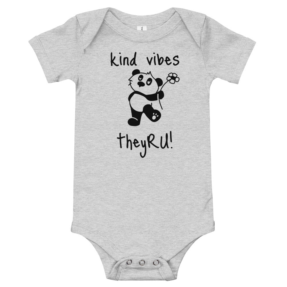 Kind Vibes Panda Graphic Baby short sleeve one piece