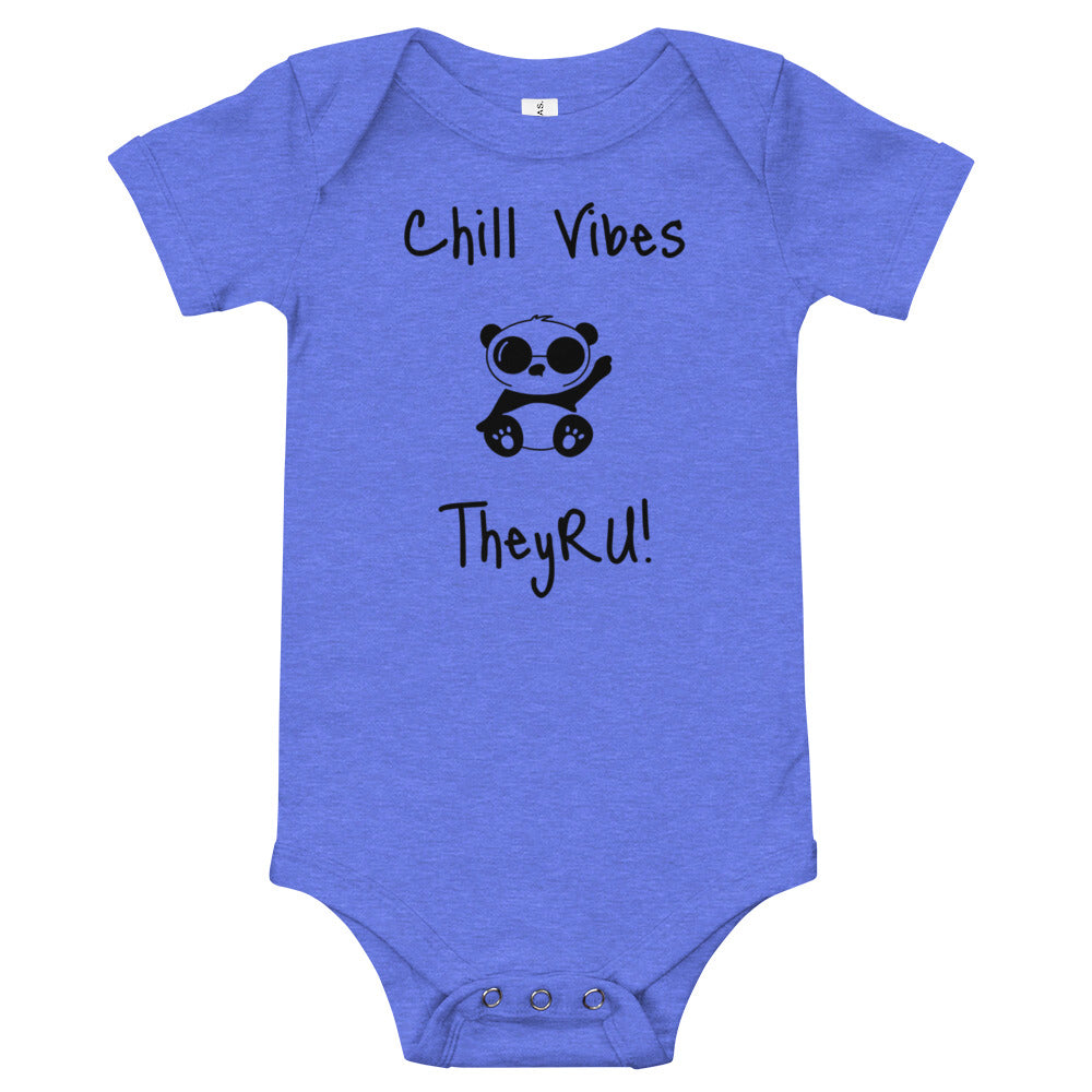 Chill Vibes Panda Graphic Baby short sleeve one piece