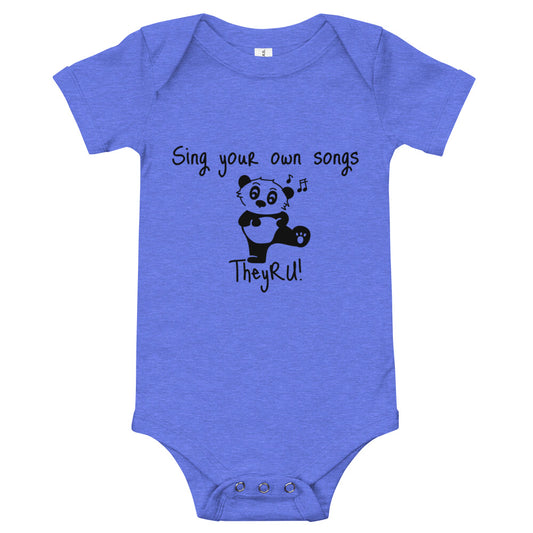 Sing Your Own Songs Panda Graphic Baby short sleeve one piece