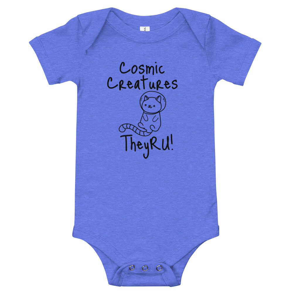 Cosmic Creatures Cat Graphic Baby short sleeve one piece
