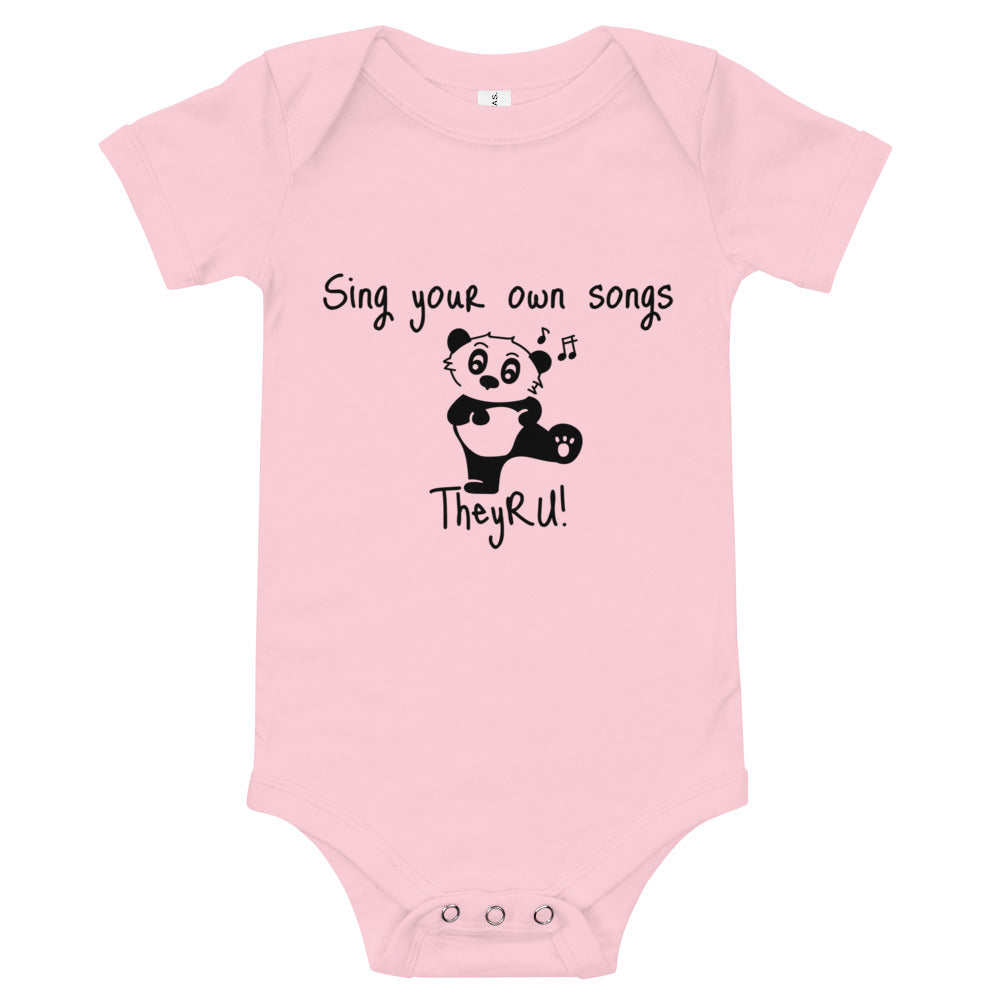 Sing Your Own Songs Panda Graphic Baby short sleeve one piece