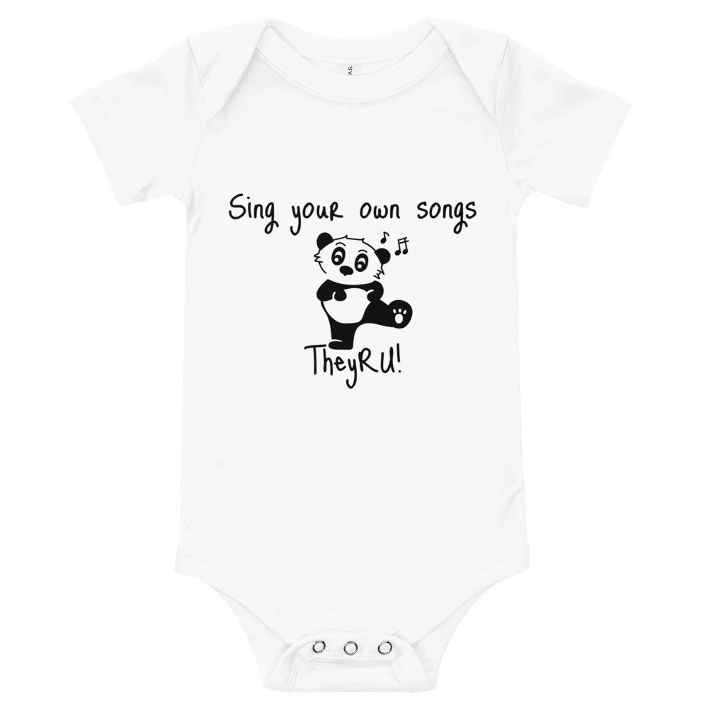 Sing Your Own Songs Panda Graphic Baby short sleeve one piece