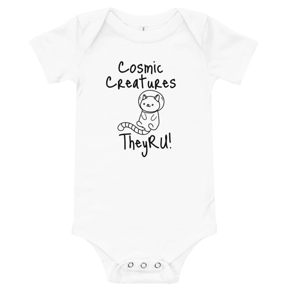 Cosmic Creatures Cat Graphic Baby short sleeve one piece