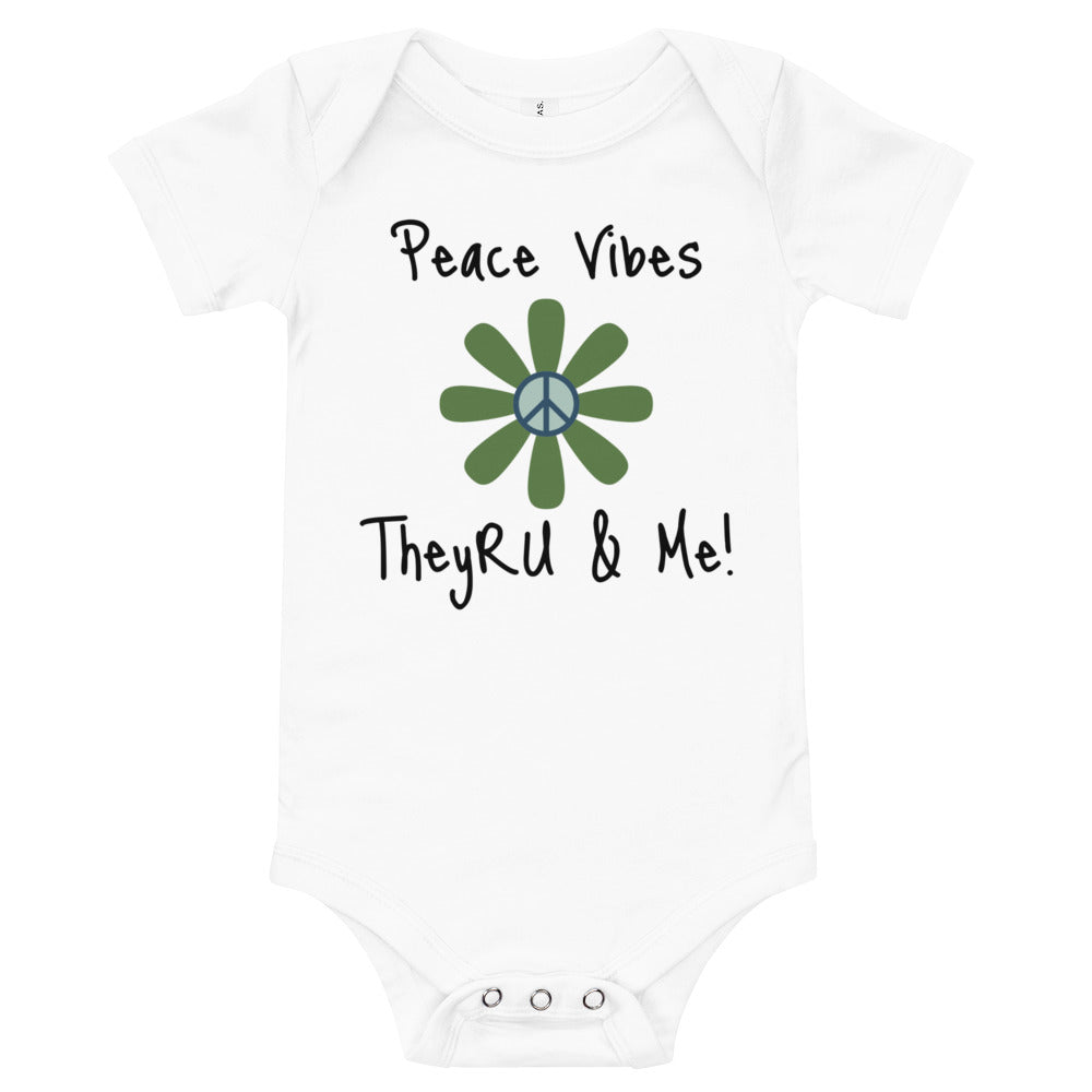 Peace Vibes Graphic Baby short sleeve one piece