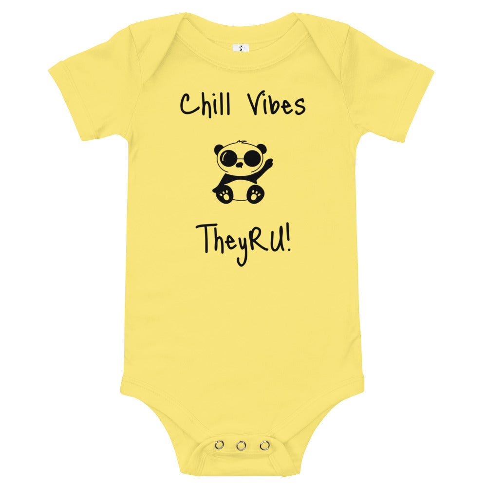 Chill Vibes Panda Graphic Baby short sleeve one piece