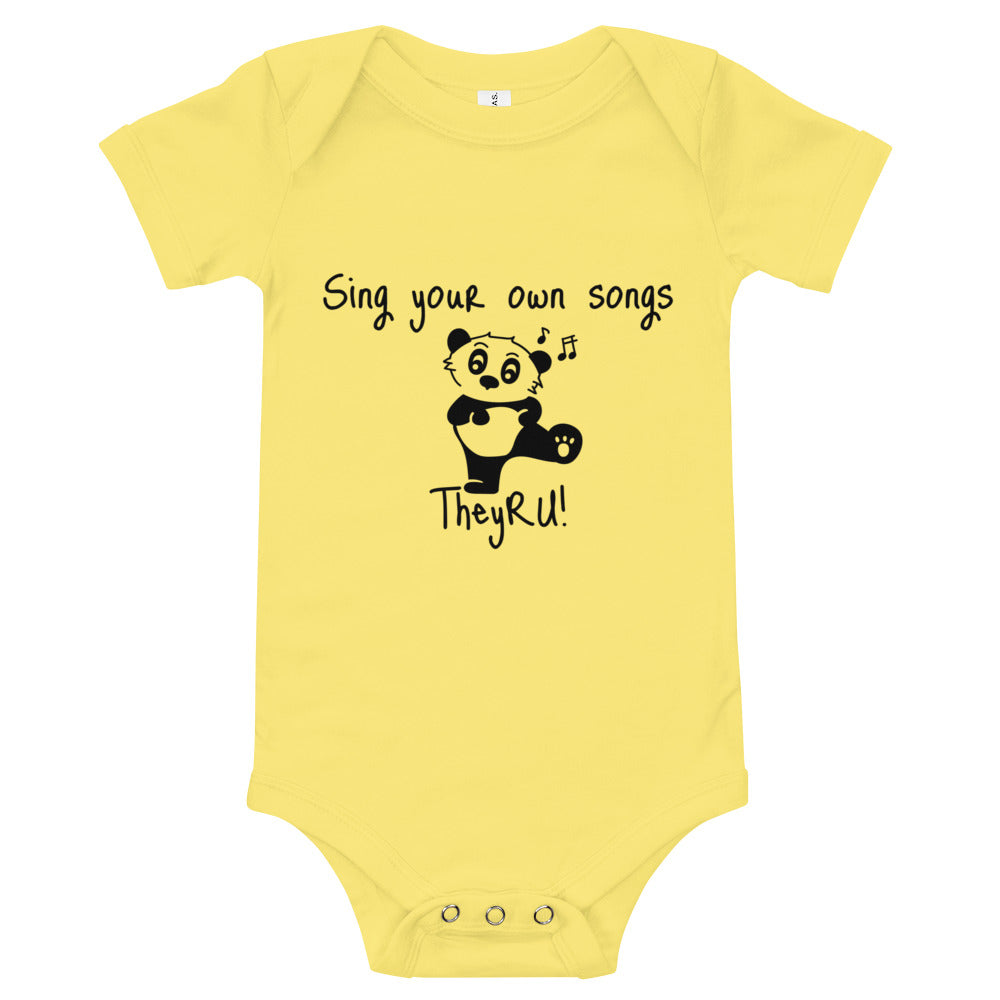 Sing Your Own Songs Panda Graphic Baby short sleeve one piece