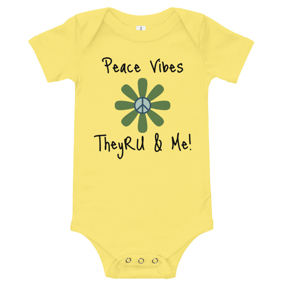 Peace Vibes Graphic Baby short sleeve one piece