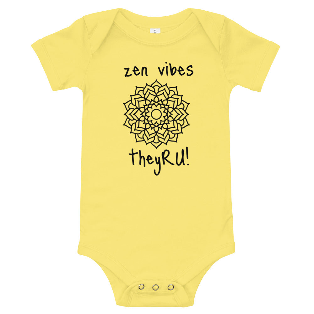Zen Vibes Mandala Graphic Baby short sleeve one piece