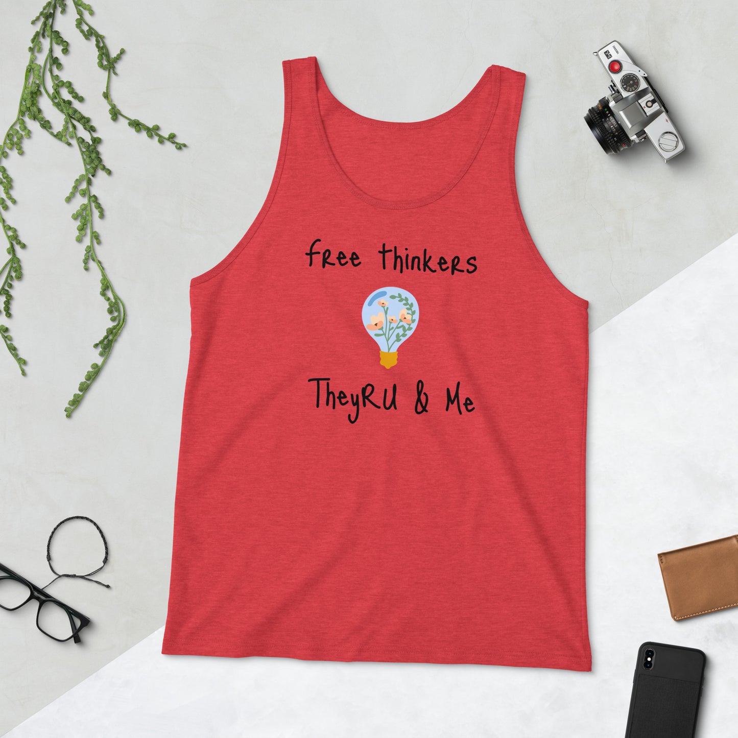 Free Thinkers Flowerbulb Graphic Unisex Tank Top