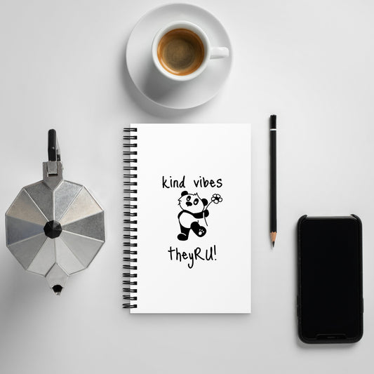 Kind Vibes Panda Graphic Spiral notebook