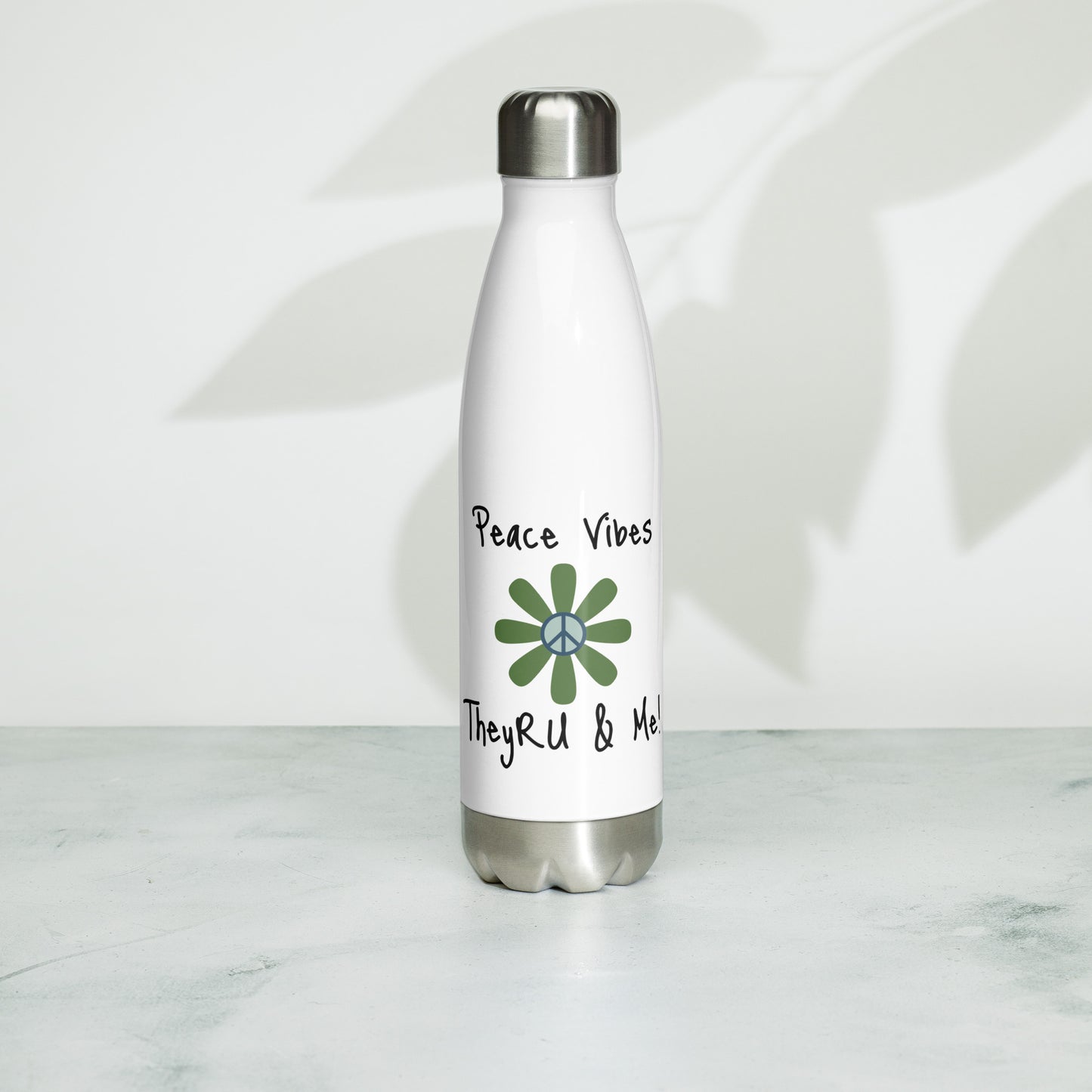 Peace Vibes Graphic Stainless Steel Water Bottle