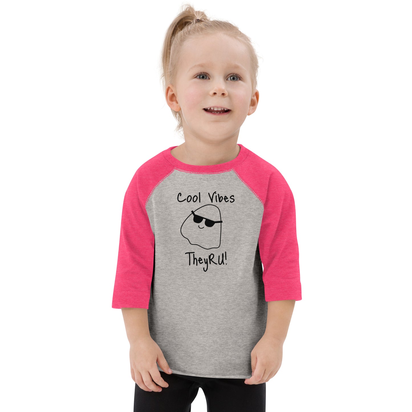 Cool Vibes Ghost Graphic Toddler baseball shirt