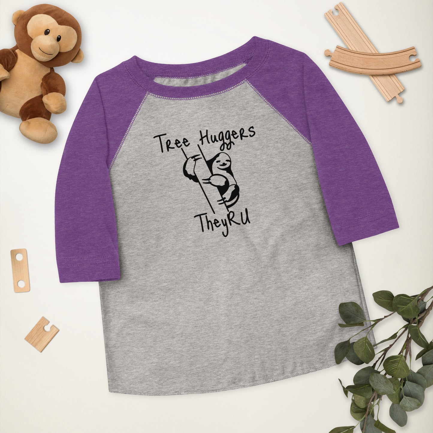 Tree Huggers Graphic Toddler baseball shirt