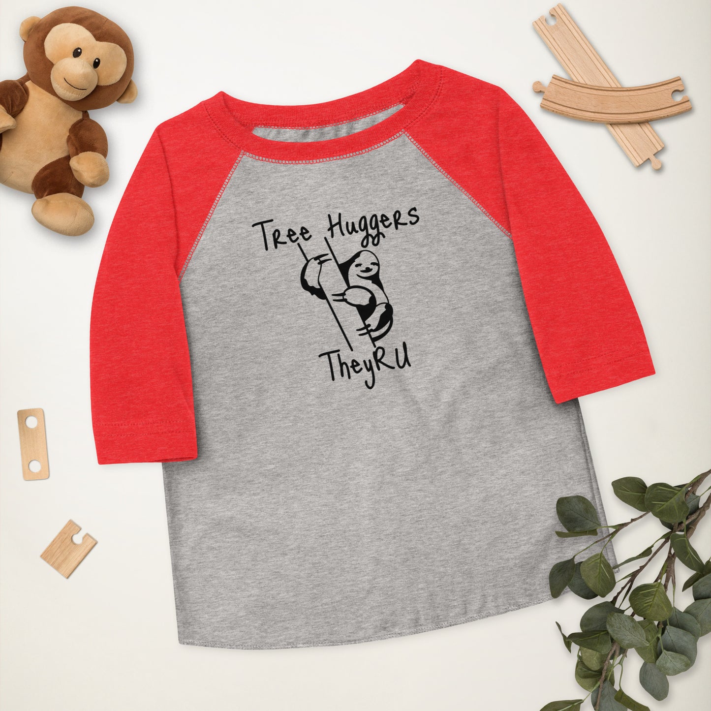 Tree Huggers Graphic Toddler baseball shirt