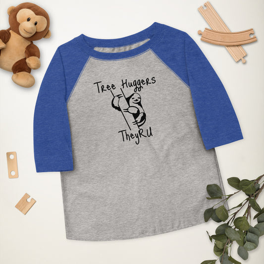Tree Huggers Graphic Toddler baseball shirt