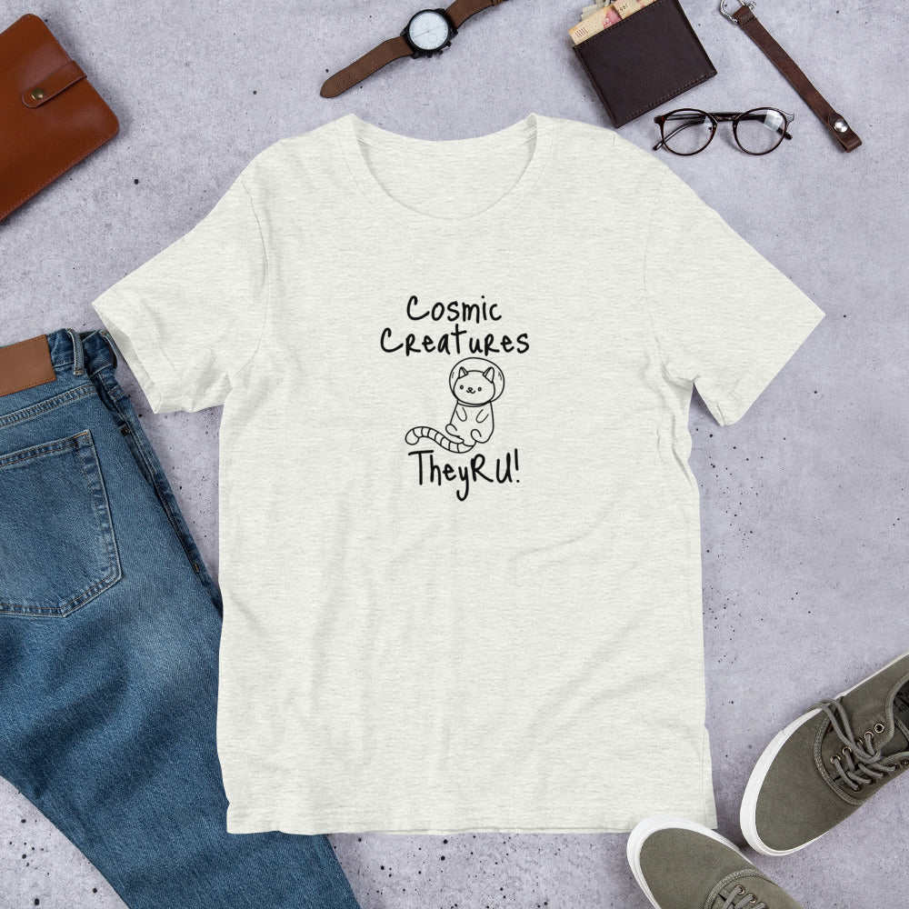 Cosmic Creatures Cat Graphic Unisex t-shirt