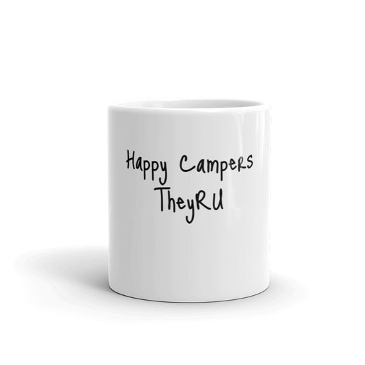 Happy Campers White glossy mug