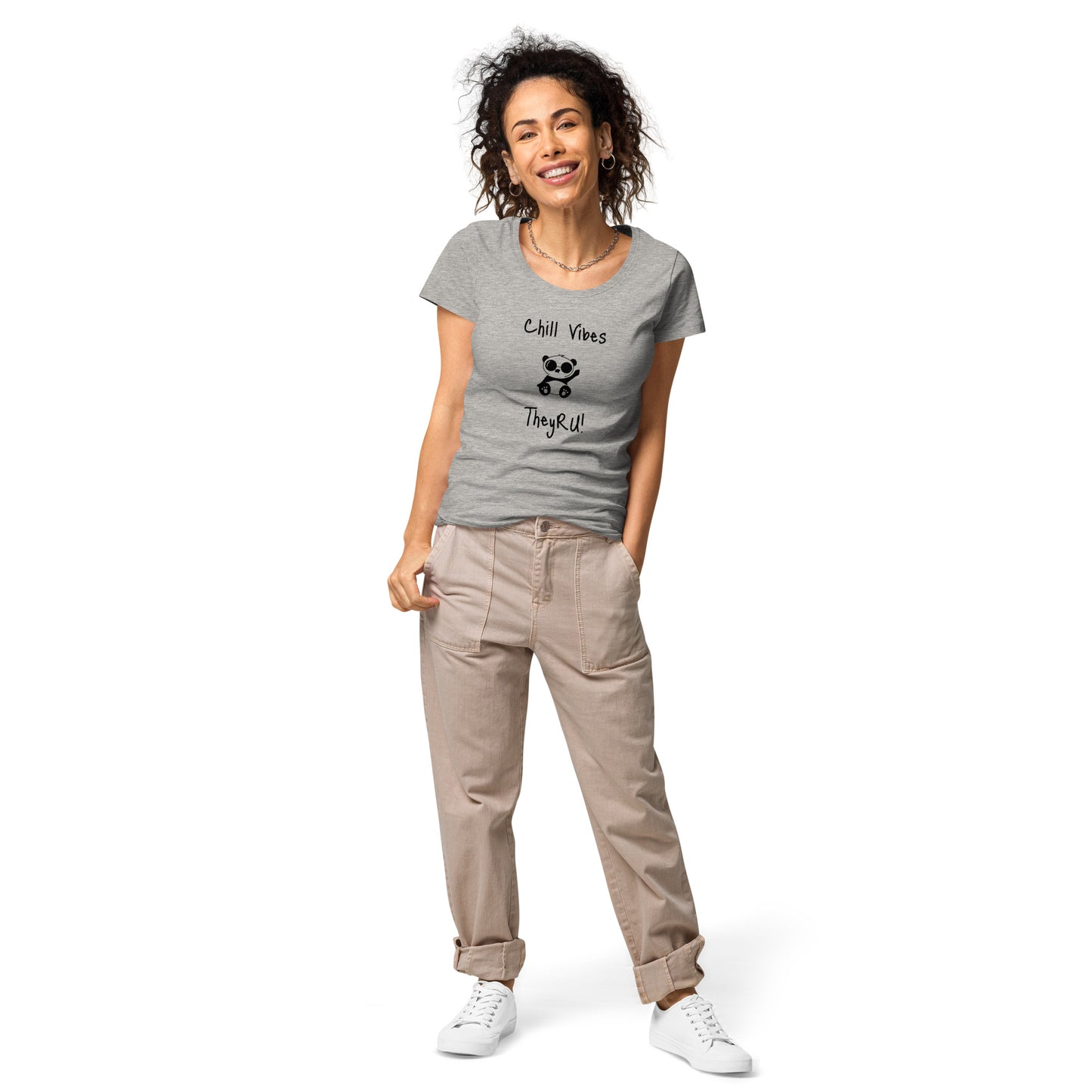 Chill Vibes Panda Graphic Women’s basic organic t-shirt
