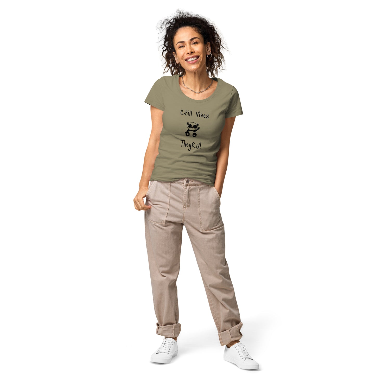 Chill Vibes Panda Graphic Women’s basic organic t-shirt