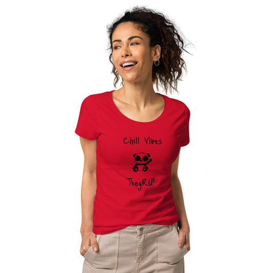 Chill Vibes Panda Graphic Women’s basic organic t-shirt