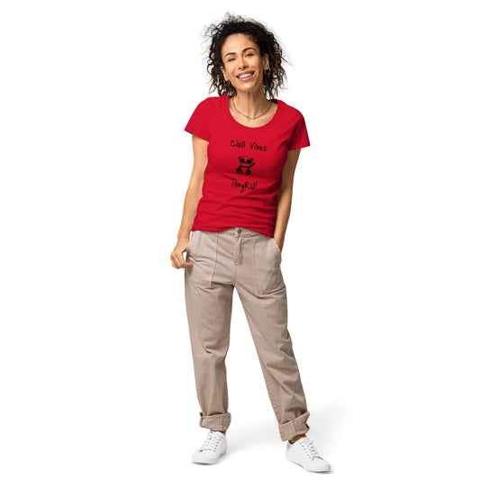 Chill Vibes Panda Graphic Women’s basic organic t-shirt