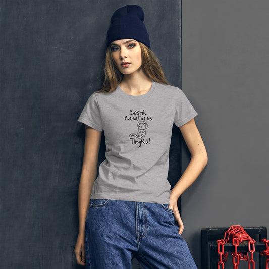Cosmic Creatures Cat Graphic Women's short sleeve t-shirt
