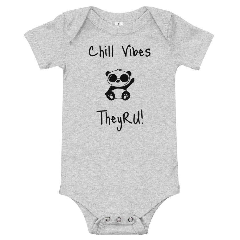 Chill Vibes Panda Graphic Baby short sleeve one piece