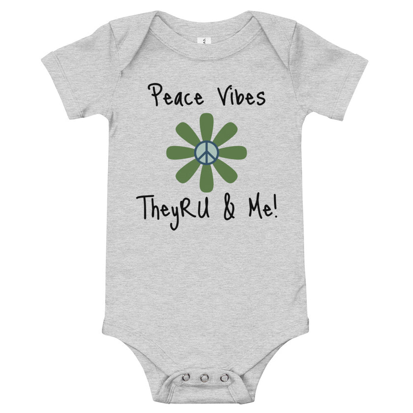 Peace Vibes Graphic Baby short sleeve one piece