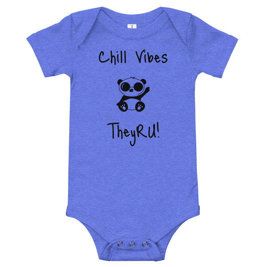 Chill Vibes Panda Graphic Baby short sleeve one piece
