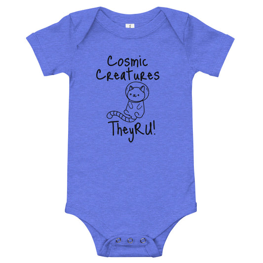 Cosmic Creatures Cat Graphic Baby short sleeve one piece