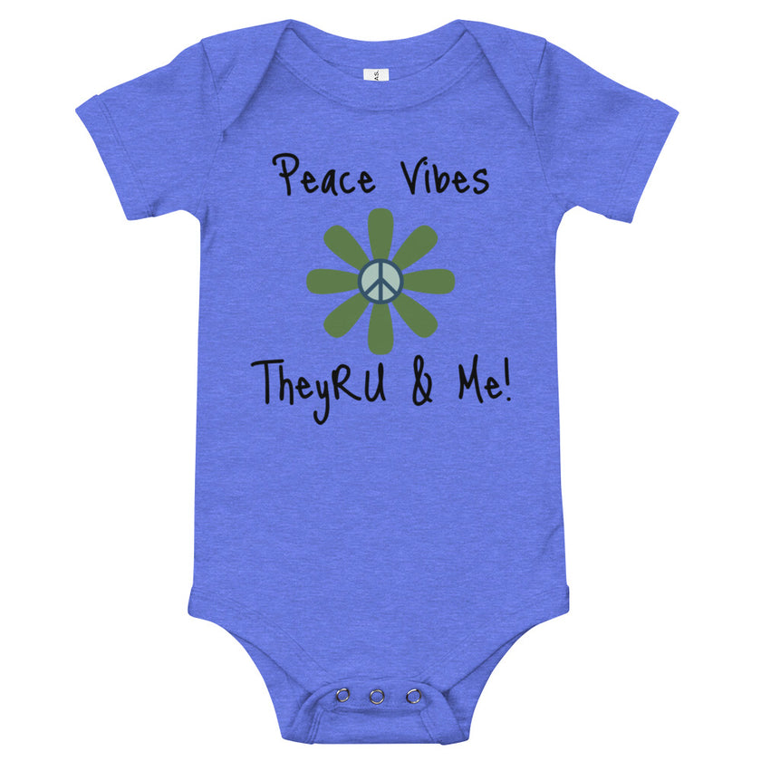 Peace Vibes Graphic Baby short sleeve one piece