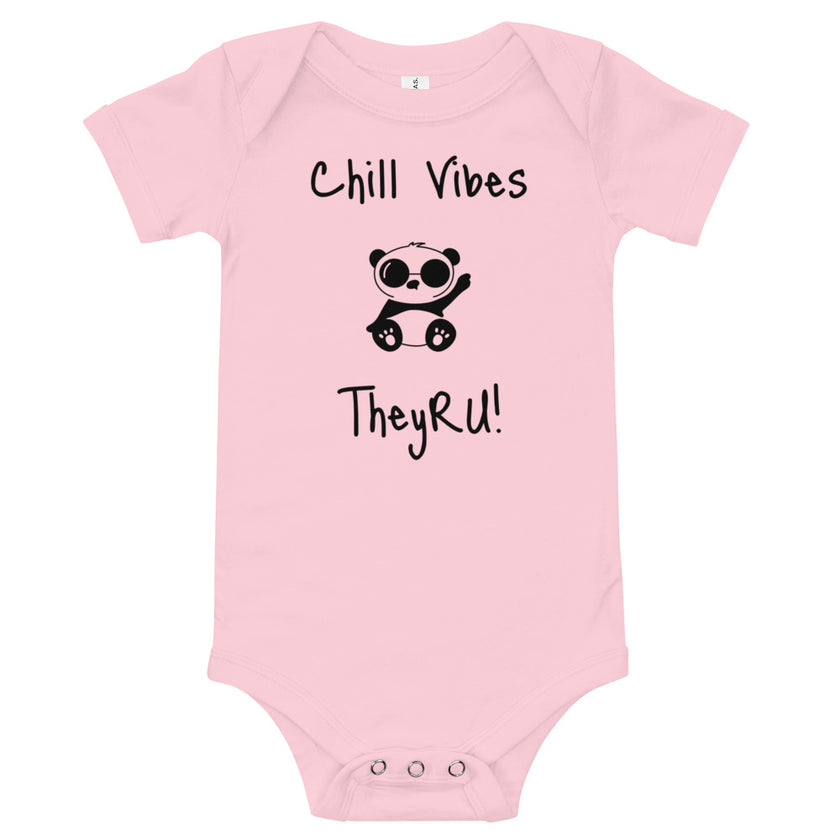 Chill Vibes Panda Graphic Baby short sleeve one piece
