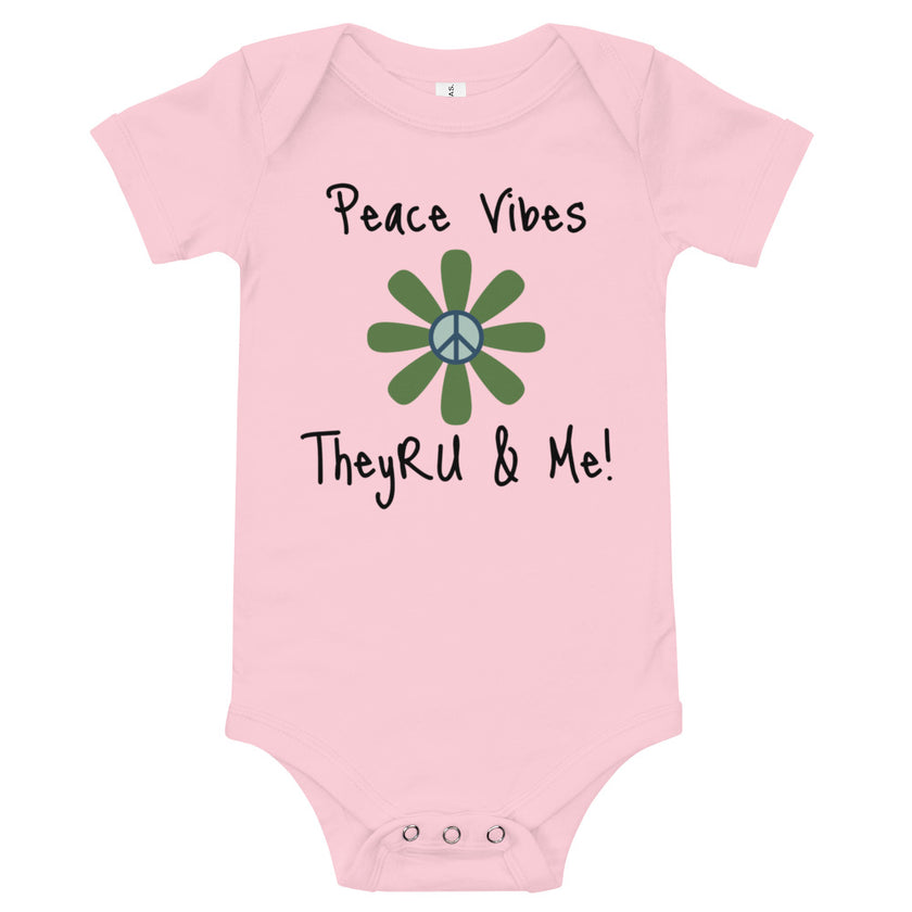 Peace Vibes Graphic Baby short sleeve one piece