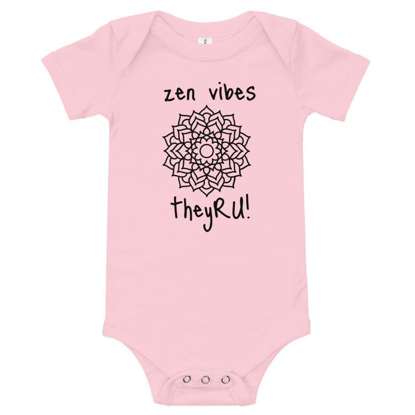 Zen Vibes Mandala Graphic Baby short sleeve one piece