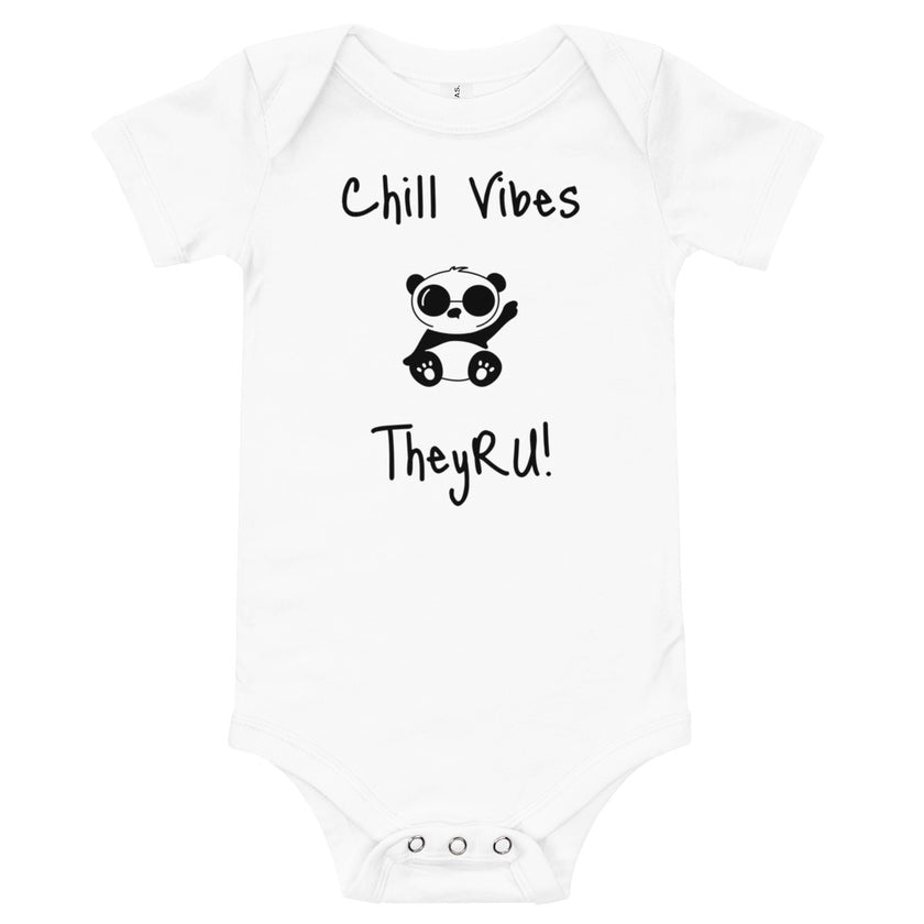Chill Vibes Panda Graphic Baby short sleeve one piece