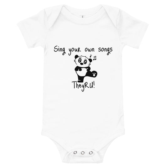 Sing Your Own Songs Panda Graphic Baby short sleeve one piece