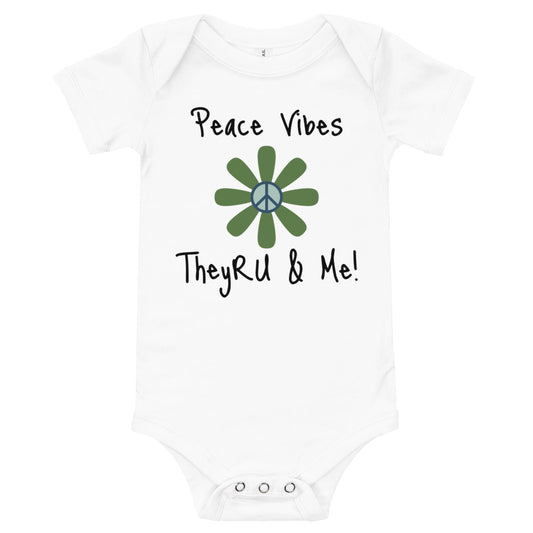 Peace Vibes Graphic Baby short sleeve one piece