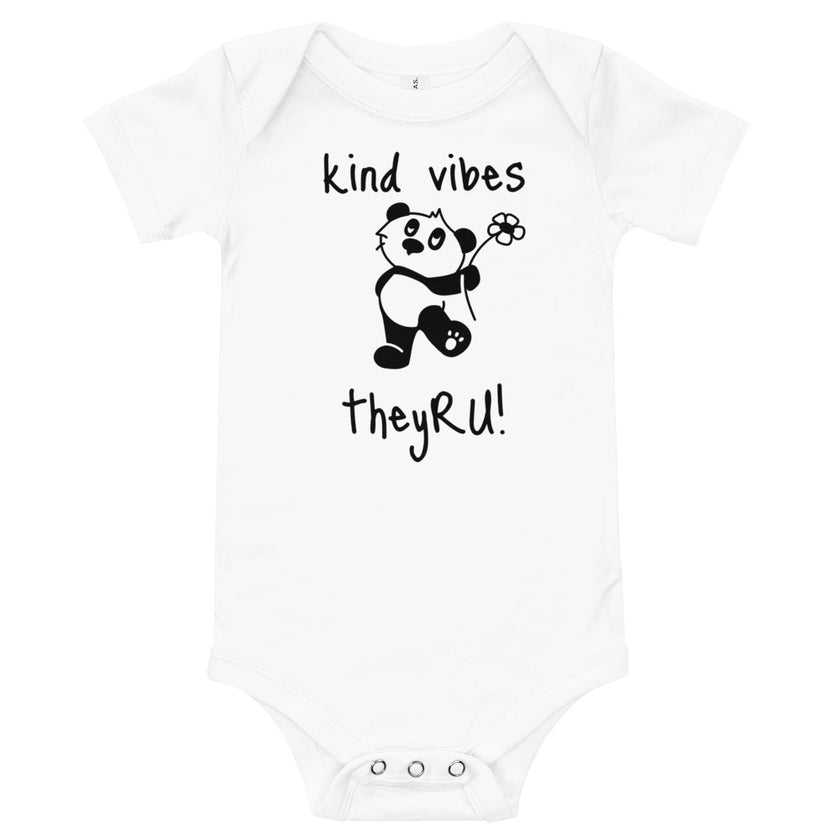Kind Vibes Panda Graphic Baby short sleeve one piece