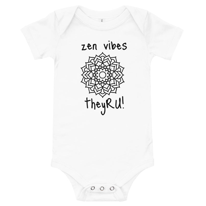 Zen Vibes Mandala Graphic Baby short sleeve one piece