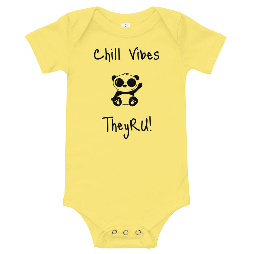 Chill Vibes Panda Graphic Baby short sleeve one piece