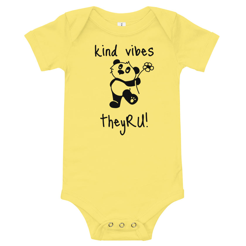 Kind Vibes Panda Graphic Baby short sleeve one piece
