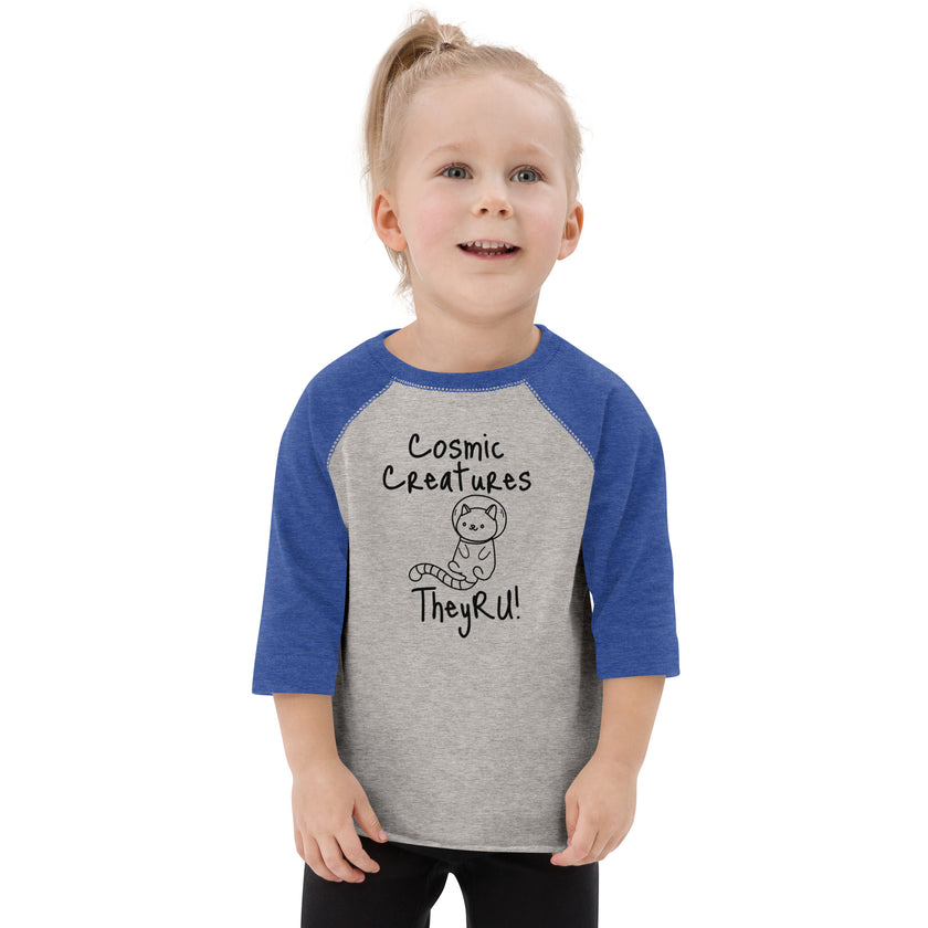 Cosmic Creatures Cat Graphic Toddler baseball shirt