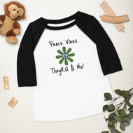 Peace Vibes Graphic Toddler baseball shirt