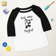 Kind Vibes Panda Graphic Toddler baseball shirt