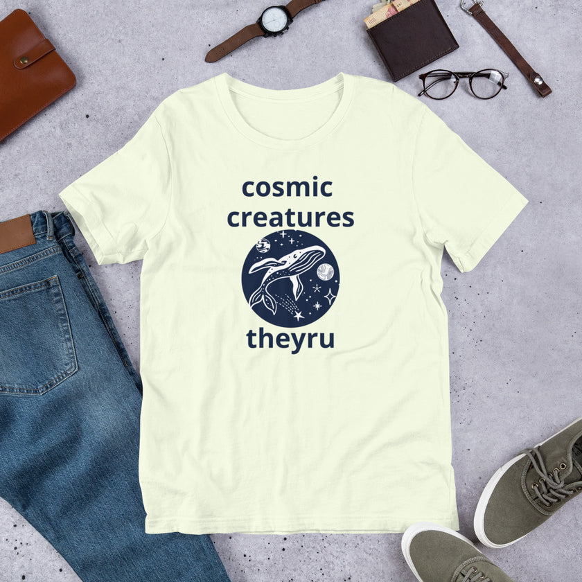 Cosmic Creatures Whale Graphic Unisex t-shirt