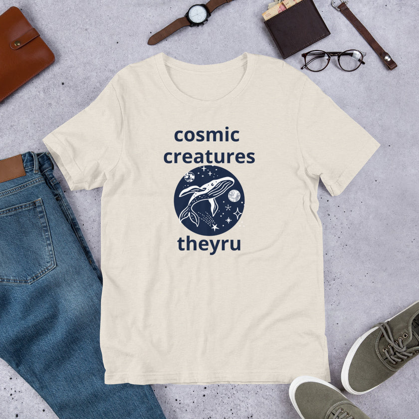 Cosmic Creatures Whale Graphic Unisex t-shirt