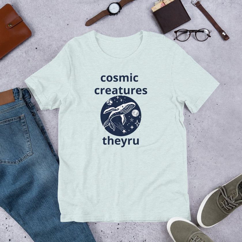 Cosmic Creatures Whale Graphic Unisex t-shirt