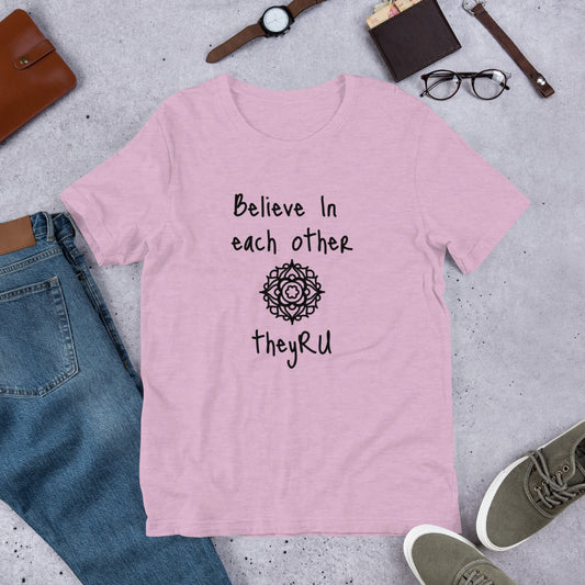 Believe in Each Other Mandala Graphic Unisex t-shirt